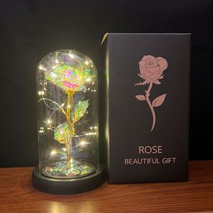 Cadeau de la Saint-Valentin pour petite amie, lampe de nuit en forme de rose, lumière LED, couverture en acrylique, boîte cadeau en forme de fleur en feuille d'or, cadeau de Noël - Product Image 4