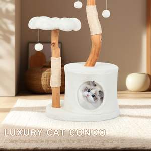<span class=keywords><strong>Arbre</strong></span> <span class=keywords><strong>à</strong></span> <span class=keywords><strong>chat</strong></span> de luxe en bois massif avec plate-forme de saut de nid et cadeau de Noël en sisal pour les favoris félins - Product Image 6