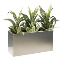 Usine directe personnalisé grandes boîtes de jardinière en métal rectangulaires en aluminium Pots de fleurs de jardin extérieur Pot de plante de pépinière