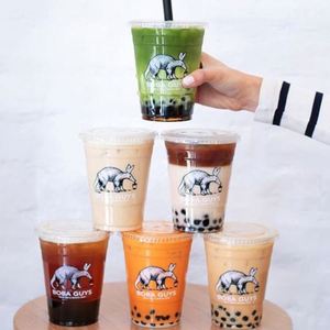 Best Selling Custom logo Transparent 12oz 14oz 16oz PET Iced Coffee Black <b>Plastic</b> <b>Cup</b> with Black Lid - Product Image 3