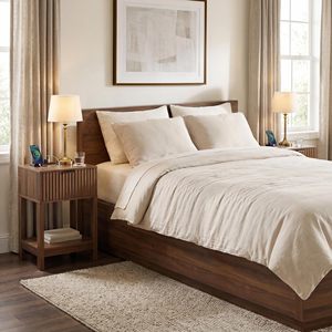 Mesita de Noche Doble SENYU Moderna de Lujo con Luz Natural, Cajón Vertical y Función de Carga para Dormitorio - Product Image 4