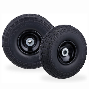Hkt1445 गर्म बिक्री 16 मिमी सामान्य असर 10x3.50-4 pu फोम पहियों 260x85 मिमी गार्डन कार्ट टायर 10 "व्हीलबारो व्हील - Product Image 1