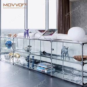 Moderne 4 Türen Design kombinieren Metall Edelstahl Lagerung modularen Weins chrank für Wohnzimmer Schlafzimmer - Product Image 3