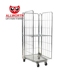 हेवी ड्यूटी वेयरहाउस कार्गो स्टोरेज गैल्वेनाइज्ड नेस्टिंग रोल केज लॉजिस्टिक ट्रॉली कार्ट - Product Image 2