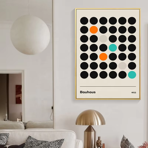 Vente chaude Rétro Photo Mur Art Abstrait Coloré <span class=keywords><strong>Cercle</strong></span> Impression <span class=keywords><strong>Peinture</strong></span> sur Toile Moyen pour Salon avec Cadre Noir - Product Image 2