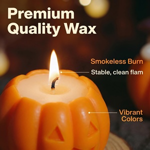 Ensemble de bougies décoratives artisanales en cire de soja, parfumées à la citrouille et au fantôme de Noël, longue durée de combustion, écologiques - Product Image 4