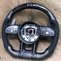 Accesorios de Interior de coche personalizados para volante de fibra de carbono Mercedes-Benz 2015-2020 AMG W205 C63 C43