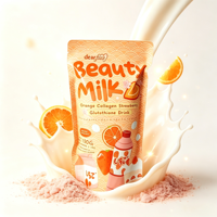 OEM ODM Dear Kitty Glutathione Collagen Milk Drink Powder Fruit Flavor 180g Skin Radiance Support Private Label
