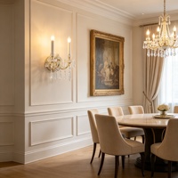 Applique murale LED décorative de luxe en cristal taillé à la main, design en verre fait main, pour villa, hôtel, chambre et salon