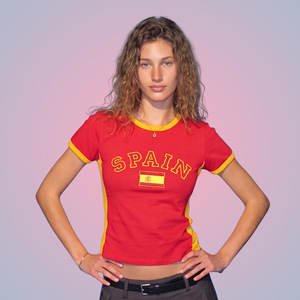 <span class=keywords><strong>Camisetas</strong></span> <span class=keywords><strong>de</strong></span> Verano <span class=keywords><strong>para</strong></span> <span class=keywords><strong>Mujer</strong></span>, Corte Ajustado, Estampado <span class=keywords><strong>de</strong></span> Letras, Bloques <span class=keywords><strong>de</strong></span> Color con Logotipo <span class=keywords><strong>de</strong></span> la Serie Country Personalizada, Manga Corta - Product Image 6