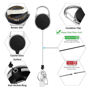 Cross-border wholesale set with 360-degree rotating and retractable carabiner <b>clip</b>, webbing, and detachable neck strap. - Product Image 4