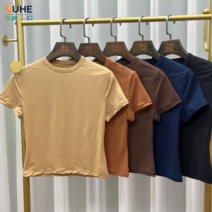 Camiseta de Cuello Redondo sin Costuras para Mujer SUHE, Ajustada, Elástica, que Modela el Cuerpo, Básica, Ligera, Suave al Tacto, Esencial para el Día a Día - Product Image 3