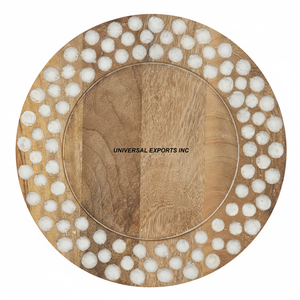 Natural Finished Wooden <b>Charger</b> Plate hammered Round Shape Luxury Under Plate Hot Selling New <b>Charger</b> Plate - Product Image 1