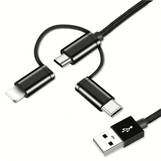Phone Mti 3in1 Micro Type C Data Line Quick Charging 3 In 1 Usb Cable For IPhone