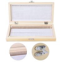 Wooden Slide Box, Biology Glass Prepared Microscope Slides Wooden Storage Box 11*16 Cm With a Slide Code