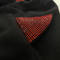 Sweat-shirts en coton de haute qualité pour hommes, avec broderie personnalisée, poignets à trous pour les doigts et le pouce, strass, capuche en corne