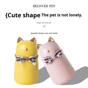 Urna de cerámica moderna para cenizas de gato, contenedor para mascotas de cremación conmemorativa ecológico a prueba de humedad sellado - Product Image 4