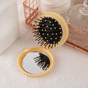 Portable Compact Girls Airbag Massage Comb Mini <b>Mirror</b> Folding Design Personalized Makeup Use Pocket <b>Mirror</b> Custom Logo - Product Image 5