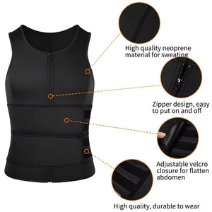 Colete Modelador Masculino de Alta Performance para Redução de Medidas e Indução de Suor, com Corset de Borracha Reforçada e Cinto de Compressão Esportivo - Product Image 2