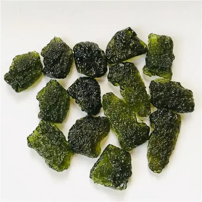 Wholesale geological green Moldavite rough stone glass healing crystal raw stone