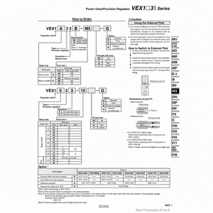 Valve de puissance pneumatique SMC Régulateur de pression VEX1533-10N-BGN - Product Image 1