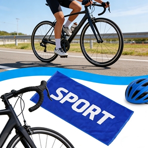 Serviette de sport personnalisée en coton jacquard teint, séchage rapide, 100 % coton, hypoallergénique, écologique, rectangulaire, avec logo - Product Image 4