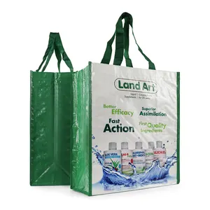 Promocional Laminado PP Woven Bag Eco-Friendly Publicidade Shopping Bag para Supermercado Embalagem Custom Logo Print