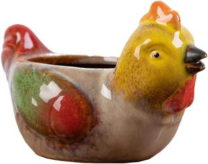 Modern Sevimli Hayvan Figürlü Seramik Saksı, Drenaj Delikli - Salyangoz Şeklinde Sukulent Saksısı - Product Image 6
