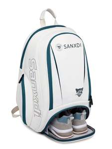 Sac de tennis portable en nylon imperméable personnalisé grande capacité avec compartiment dédié indépendant pour raquettes de badminton et chaussures de sport - Product Image 4