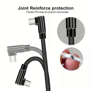 Wholesale 1M 2M 3M <b>USB</b> <b>to</b> Type C 2.4A Fast Charging Data <b>Cable</b> Nylon Braided 90 Degree Elbow Micro <b>USB</b> Phone <b>Cable</b> - Product Image 5
