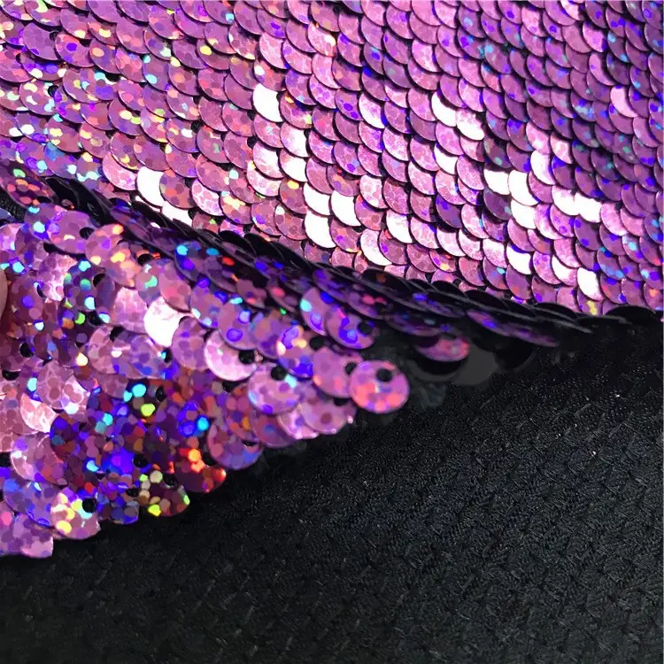 Star Sequin Embroidered Tulle Fabric Super Extra Large Thailand Sequins Embroidery Tri-Color 5mm double-sided fabric