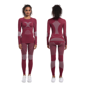 Combinaison de ski sans couture personnalisée, à manches longues, hautement élastique, sculptant le corps, pour le sport, la course à pied, le yoga, pour femmes - Product Image 3