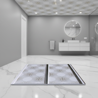 Vente directe usine – Panneau de plafond PVC moderne perforé, imperméable, ignifuge et insonorisé, effet bois, pour grille de plafond de salle de sport et d'hôtel
