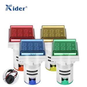 Amperímetro LED cuadrado de 22mm con luces indicadoras digitales duales - Product Image 1