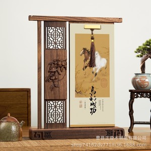 Righteousness Solid Wood Black Walnut Desk <b>Calendar</b> 2026 Table <b>Calendar</b> Cultural Ornament Gift For Office - Product Image 1