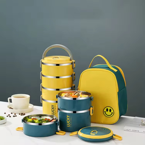 Boîte à lunch Bento, nouvelle arrivée, en acier inoxydable, thermique, chauffable, anti-fuite, isolée, pour enfants d'âge scolaire, 3 compartiments - Product Image 1