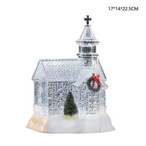 Adornos navideños de <span class=keywords><strong>Iglesia</strong></span> transparentes elegantes de lujo de Navidad de alta calidad para decoración navideña - Product Image 2