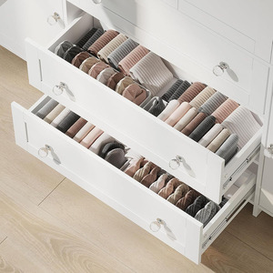 Grande armoire de rangement en bois avec tiroirs, design détachable à 5 niveaux, meuble de rangement moderne pour salle de bain, pour le rangement des vêtements - Product Image 5
