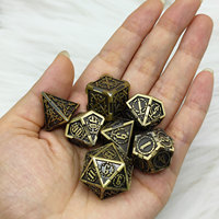 Ensemble de dés de jeu de rôle de table en métal DND Rune Polyhedral Sword RPG Dungeons & Dragons, dés de guerre COC en métal