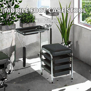 Carrito de Almacenamiento Móvil de Madera Ecológica con 4 Ruedas para Cuidado de Pies, con Cajones para Herramientas, Manicura, Pedicura, Spa y Salón de Belleza - Product Image 2