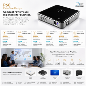 Mini Proyector de Video 2026, Tendencia en Ventas, 1080P DLP 4K Máx., Portátil para Camping, 2G RAM, Batería Integrada, Altavoces, 32GB de Almacenamiento - Product Image 2