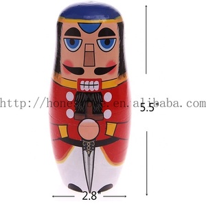 Muñecas rusas de madera Matryoshka Cascanueces para niños, decoración del hogar pintada a mano, artesanías, regalo de Navidad, 5 uds. - Product Image 4