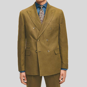 Costumes de mariage classiques italiens de luxe vente en gros Costumes de haute qualité pour hommes Ensemble de costumes 3 pièces à double boutonnage pour hommes - Product Image 1