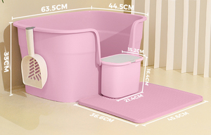 Beliebte große Raum Luxus halb geschlossene Haustier Katze Katzen toilette Kunststoff Katzen toilette mit Katzenstreu Schaufel - Product Image 2