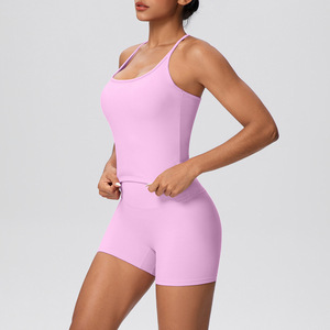 Conjunto de 2 piezas de top deportivo de yoga para mujer, personalizado al por mayor, con espalda cruzada, acolchado, de color liso, de secado rápido, para fitness y entrenamiento, tallas grandes - Product Image 6