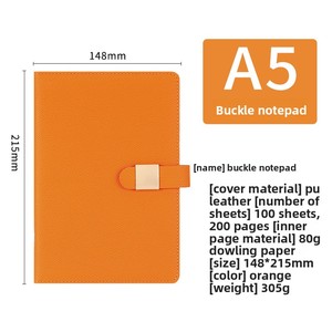 Juego de Caja de Regalo de PU con Hebilla Simple que Cambia de Color, Modelo MG-132, 100 Hojas, <span class=keywords><strong>Diseño</strong></span> Gratuito Disponible, Cuaderno de Negocios A5 para Estudios y Reuniones - Product Image 5