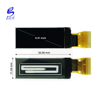 Pantalla LCD Monocromática de 0.91 Pulgadas, Controlador IC SSD1306, Resolución 128x32, Interfaz IIC, Pantalla COG sin Marco