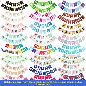<span class=keywords><strong>Guirlande</strong></span> de bannière en papier Joyeux <span class=keywords><strong>Anniversaire</strong></span> en forme de queue de poisson dorée pour décorations de fête - Product Image 2