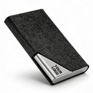 Pu Leather & Stainless Steel Cards Holder <b>Metal</b> Holders Slim Business Card Case <b>Wallet</b> - Product Image 1