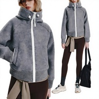 Veste universitaire décontractée d'hiver haut de gamme grande taille à capuche zippée coupe-vent légère imperméable en polyester écologique pour le travail et les voyages